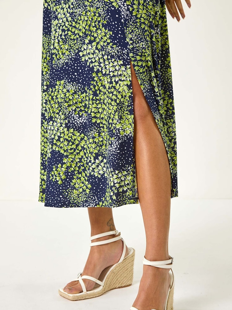 Vestido a media pierna con frunces, estampado floral y elástico de Roman - Imagen 5 de 5 Vestido a media pierna con frunces, estampado floral y elástico de Roman - Imagen 5 de 5