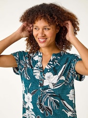 Roman Textured Floral Print Overshirt - Imagen 1 de 5