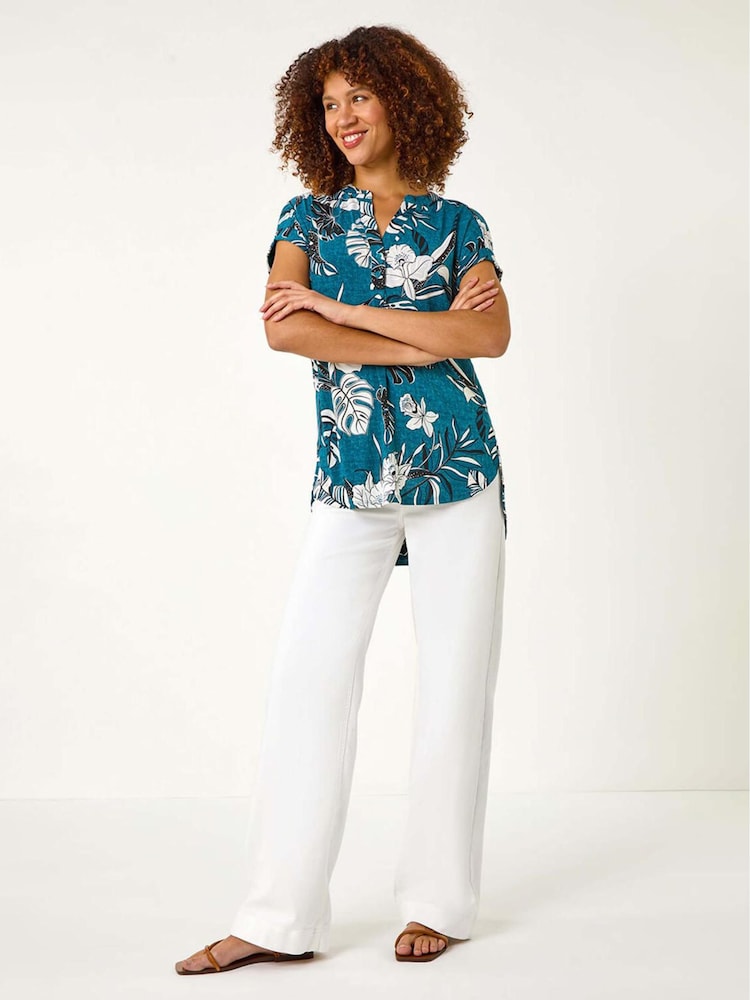 Roman Textured Floral Print Overshirt - Imagen 2 de 5