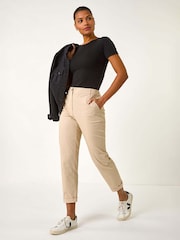 Roman Natural Plain Cotton Chino Trousers - Image 3 of 5