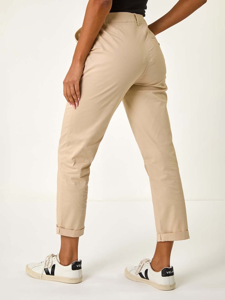 Roman Natural Plain Cotton Chino Trousers - Image 4 of 5