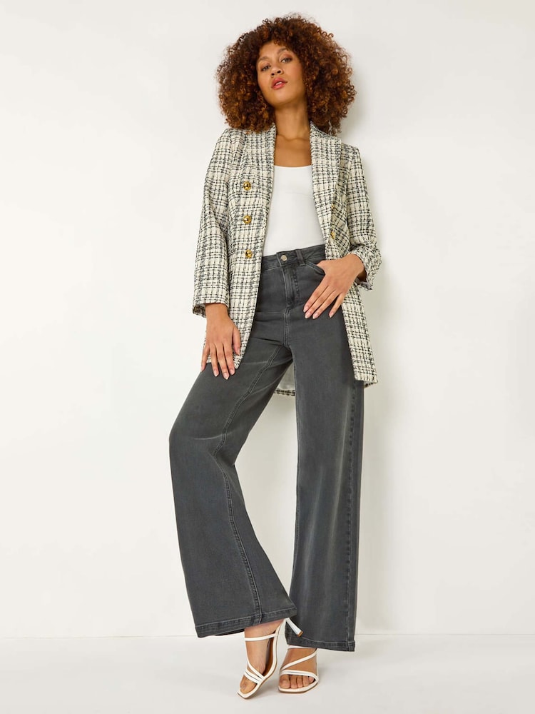 Roman Longline Checkered Boucle Jacket - Imagen 1 de 5