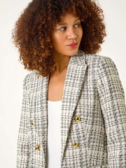 Roman Longline Checkered Boucle Jacket - Imagen 4 de 5