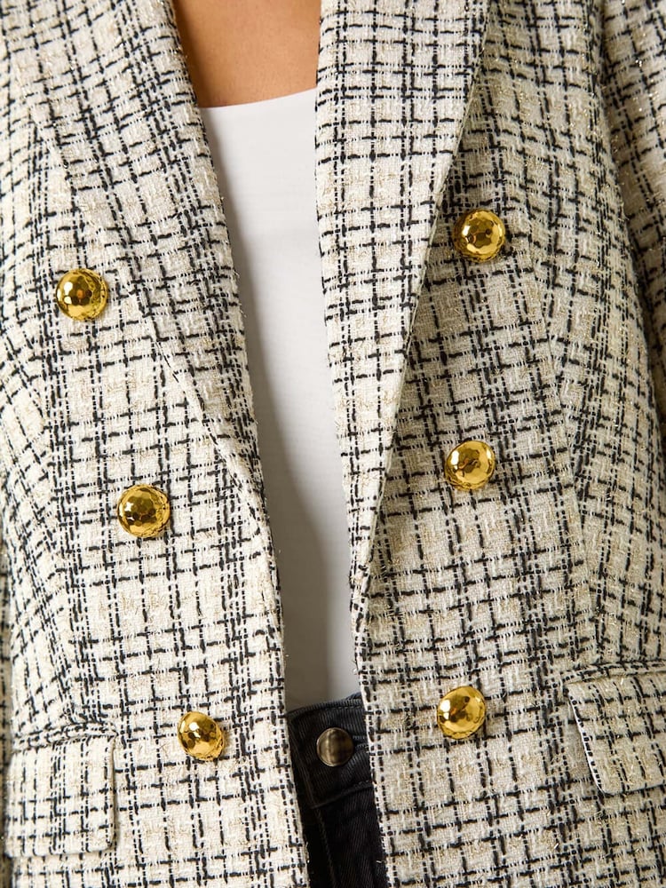 Roman Longline Checkered Boucle Jacket - Imagen 5 de 5
