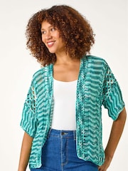 Roman Blue Space Dye Knit Cardigan - Image 2 of 5