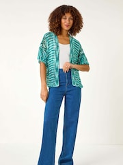 Roman Blue Space Dye Knit Cardigan - Image 3 of 5