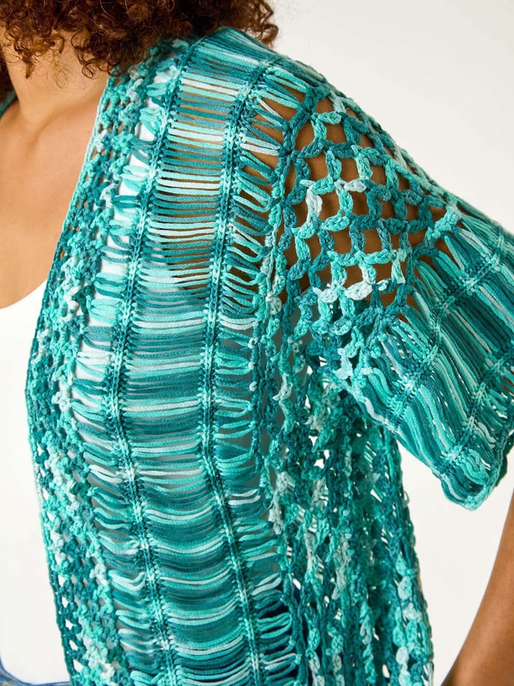 Roman Blue Space Dye Knit Cardigan - Image 5 of 5