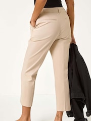 Roman Natural Cotton Stretch Cropped Trousers - Image 3 of 5