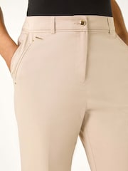Roman Natural Cotton Stretch Cropped Trousers - Image 5 of 5