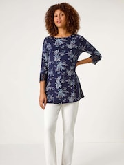 Roman Floral Pint Lace Cuff Jersey Top - Изображение 2 из 5
