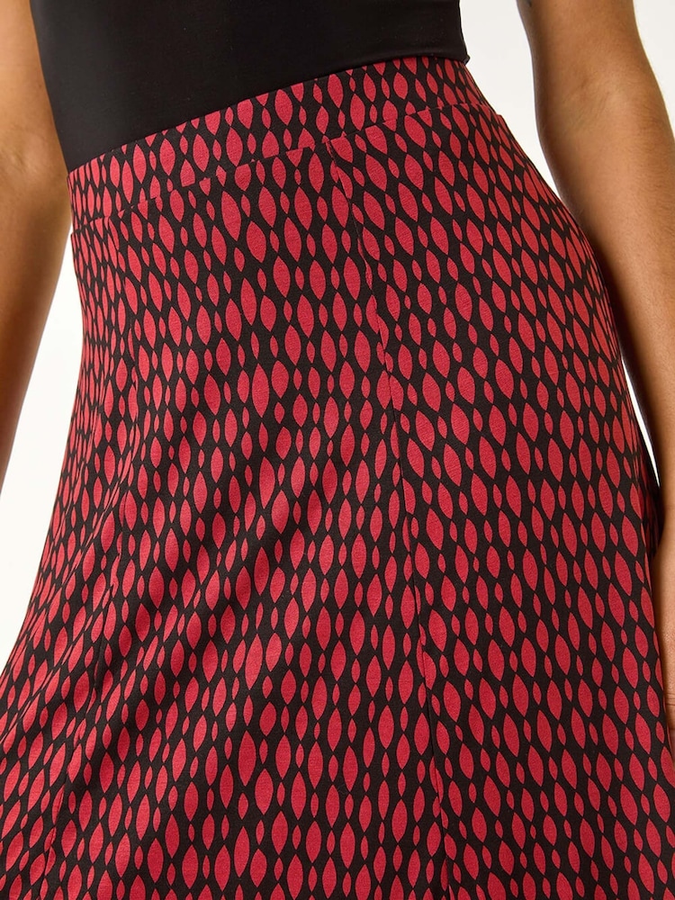 Roman Red Tear Drop Panel Maxi Skirt - Image 5 of 5