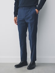 Navy Slim Fit Wool Blend Motionflex Suit Trousers - Image 2 of 4
