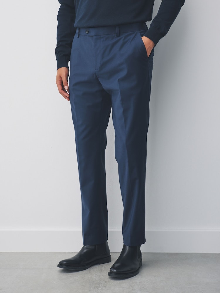 Navy Slim Fit Wool Blend Motionflex Suit Trousers - Image 2 of 4