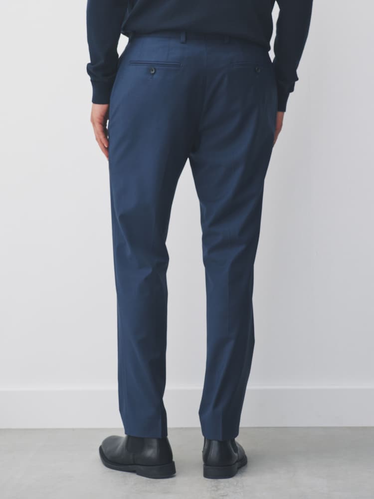 Navy Slim Fit Wool Blend Motionflex Suit Trousers - Image 4 of 4