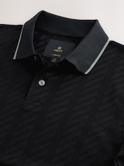 Black Slim Fit Smart Quarter Zip Polo Shirt - Image 7 of 8