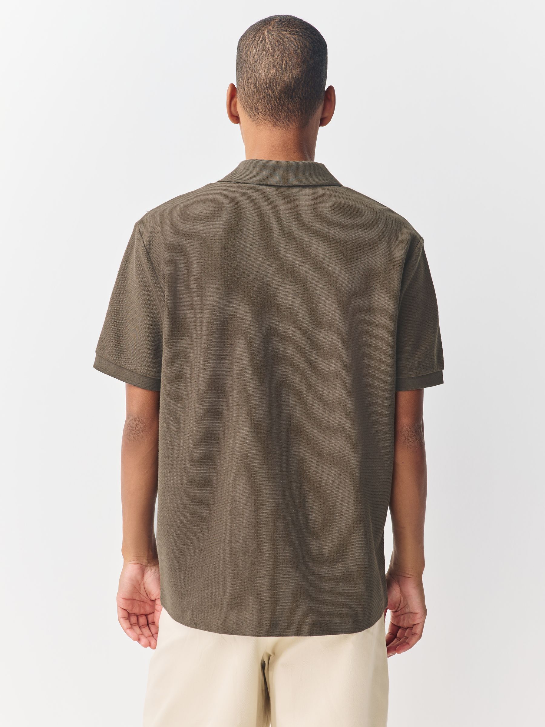 Buy Stone Neutral Textured Smart Polo Shirt from Next USA