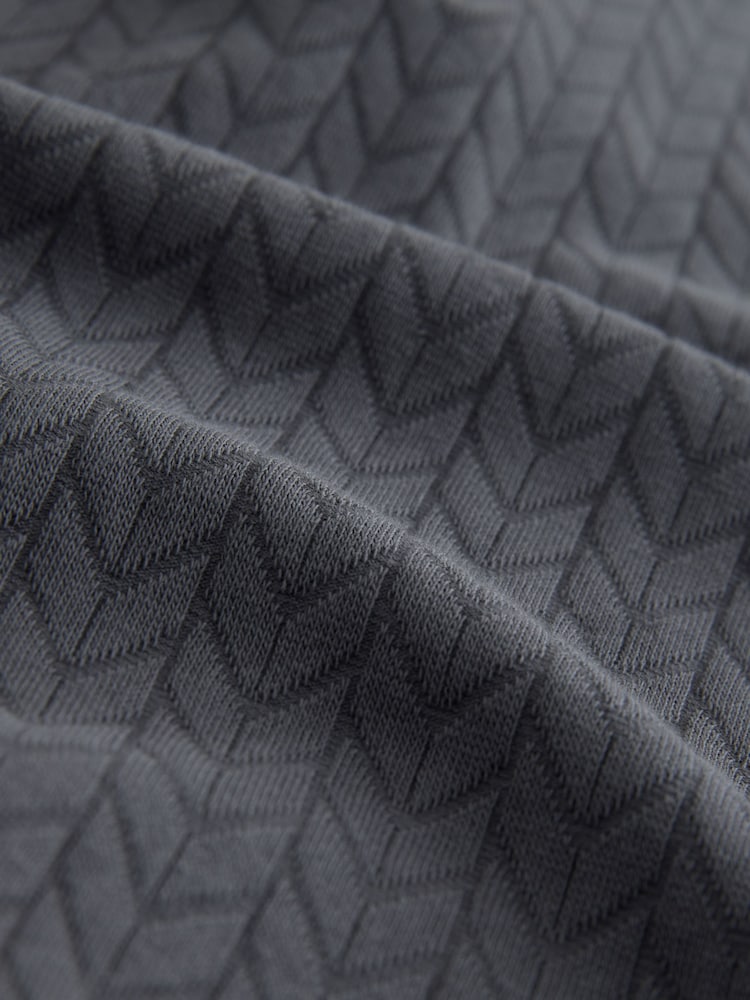 Gris - Corte slim - Polo elegante con cremallera de un cuarto - Imagen 3 de 3