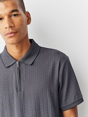 Gris - Corte slim - Polo Jacquard Inteligente - Imagen 4 de 7