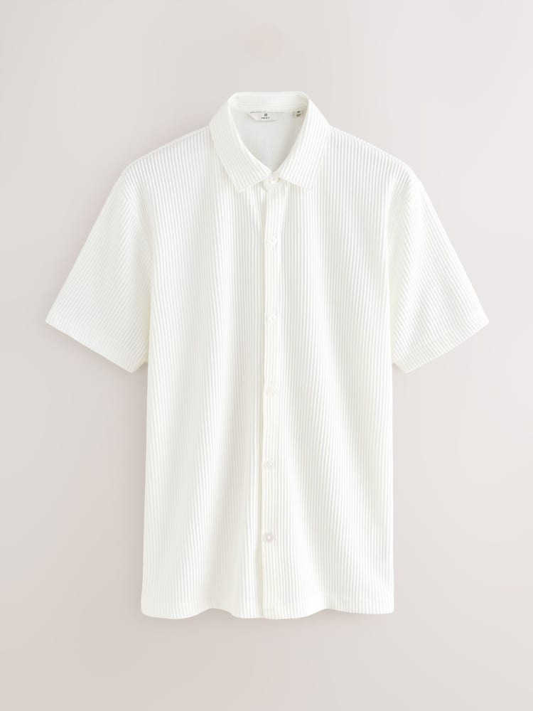 Ecru Textured Smart Jersey Shirt - Image 1 of 3