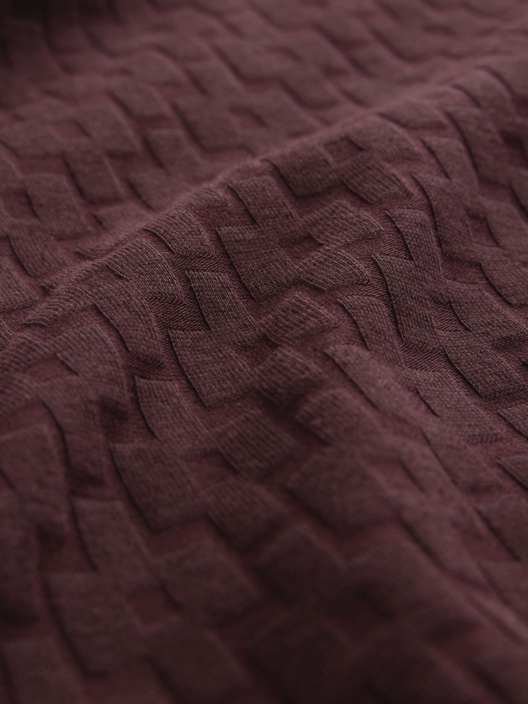 Buy Burgundy Red Zip Neck N. Premium Smart Jaquard Polo Shirt from