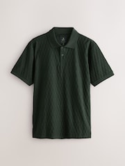 Olive Green Regular Fit Smart Quarter Zip Polo Shirt - Image 6 of 8