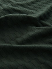 Olive Green Regular Fit Smart Quarter Zip Polo Shirt - Image 7 of 8