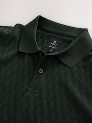 Olive Green Regular Fit Smart Quarter Zip Polo Shirt - Image 8 of 8