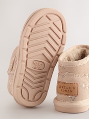 Neutral Floral Water Repellent Standard Fit (F) Suede Pull On Boots - Image 4 of 5
