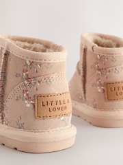 Neutral Floral Water Repellent Standard Fit (F) Suede Pull On Boots - Image 5 of 5