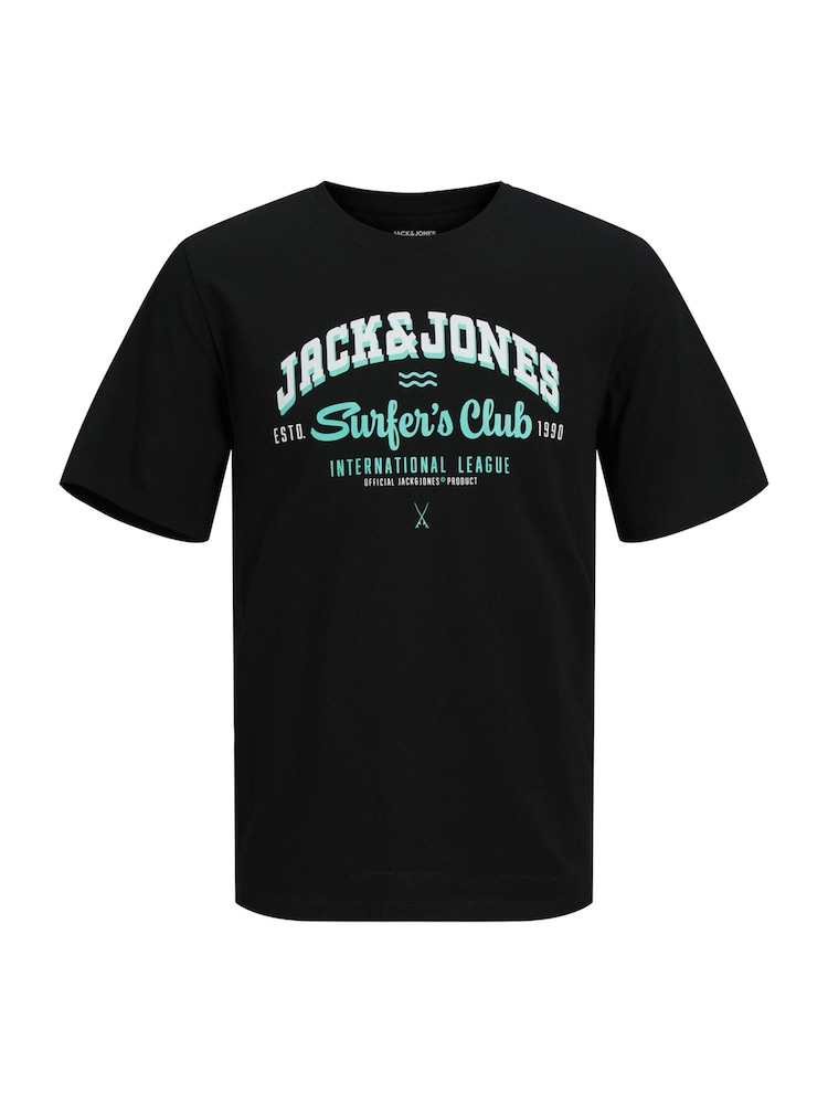 JACK & JONES Junior Blue 100% Cotton Logo Short Sleeve T-Shirts 3 Pack - Image 2 of 4 JACK & JONES Junior Blue 100% Cotton Logo Short Sleeve T-Shirts 3 Pack - Image 2 of 4