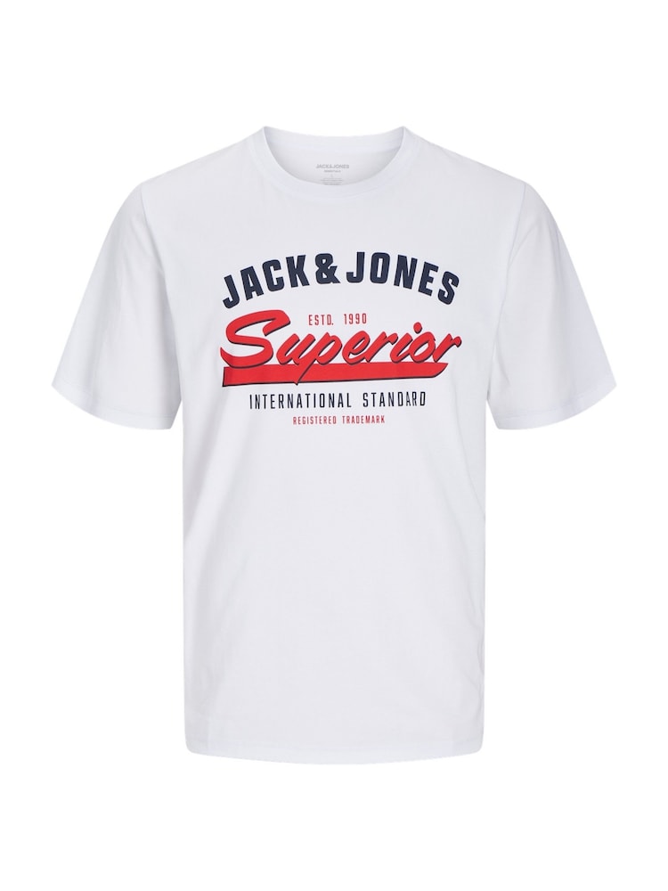 JACK & JONES Junior Blue 100% Cotton Logo Short Sleeve T-Shirts 3 Pack - Image 4 of 4