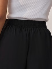 Black Sheer Wide Leg Trousers With Shorts Lining - Image 4 of 8