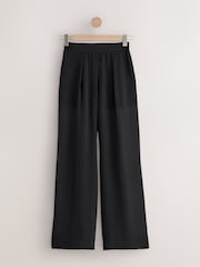 Black Sheer Wide Leg Trousers With Shorts Lining - Image 8 of 8