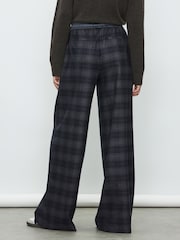 Navy Satin Waistband Wide Leg Trousers - Image 4 of 8