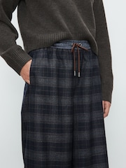 Navy Satin Waistband Wide Leg Trousers - Image 5 of 8