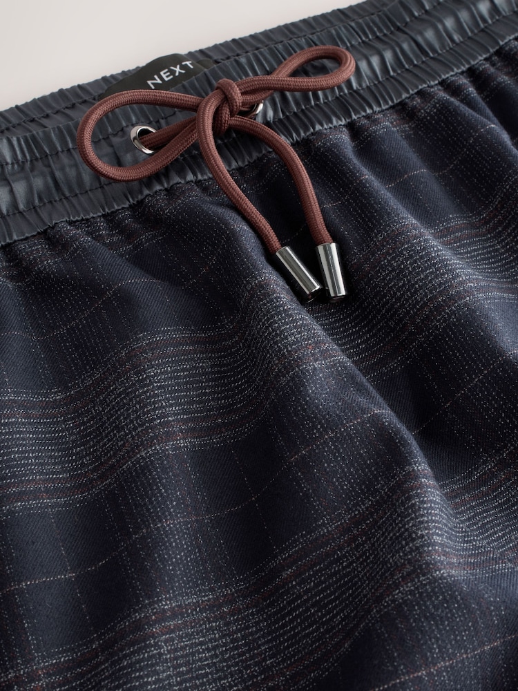 Navy Satin Waistband Wide Leg Trousers - Image 8 of 8