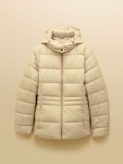 Joules Hadlow Neutral Showerproof Padded Coat with Hood - Image 10 of 10