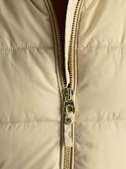 Joules Hadlow Neutral Showerproof Padded Coat with Hood - Image 9 of 10