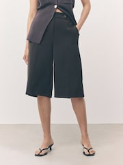 Chocolate Brown Smart Longline Shorts - Image 1 of 8