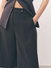 Chocolate Brown Smart Longline Shorts - Image 4 of 8