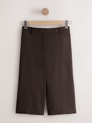 Chocolate Brown Smart Longline Shorts - Image 5 of 8