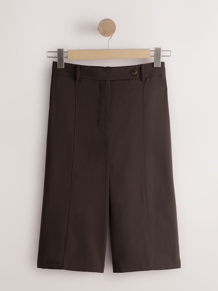 Chocolate Brown Smart Longline Shorts - Image 1 of 1