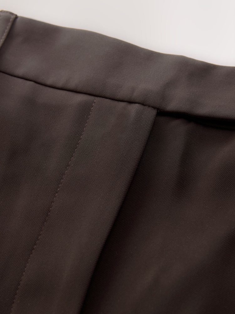 Chocolate Brown Smart Longline Shorts - Image 8 of 8