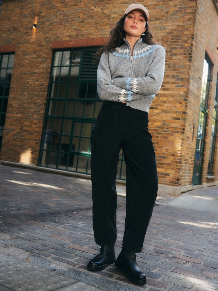 Black Cord Barrel Trousers - Image 2 of 8