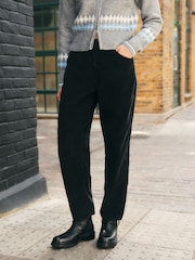 Black Cord Barrel Trousers - Image 3 of 8