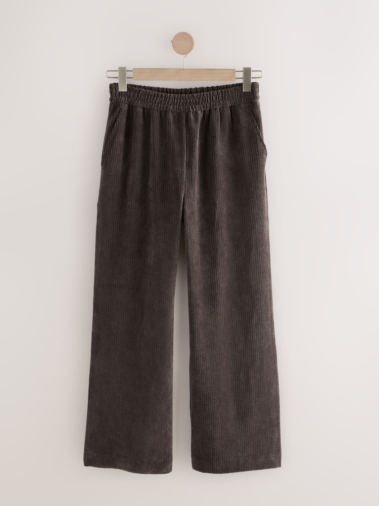 Chocolate Brown Wide Leg Soft Cord Trousers - Image 1 of 3