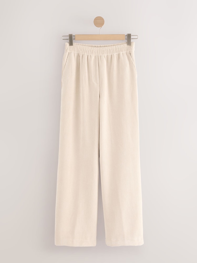 Ecru Wide Leg Soft Cord Trousers - Image 1 of 5