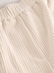 Ecru Wide Leg Soft Cord Trousers - Image 3 of 5