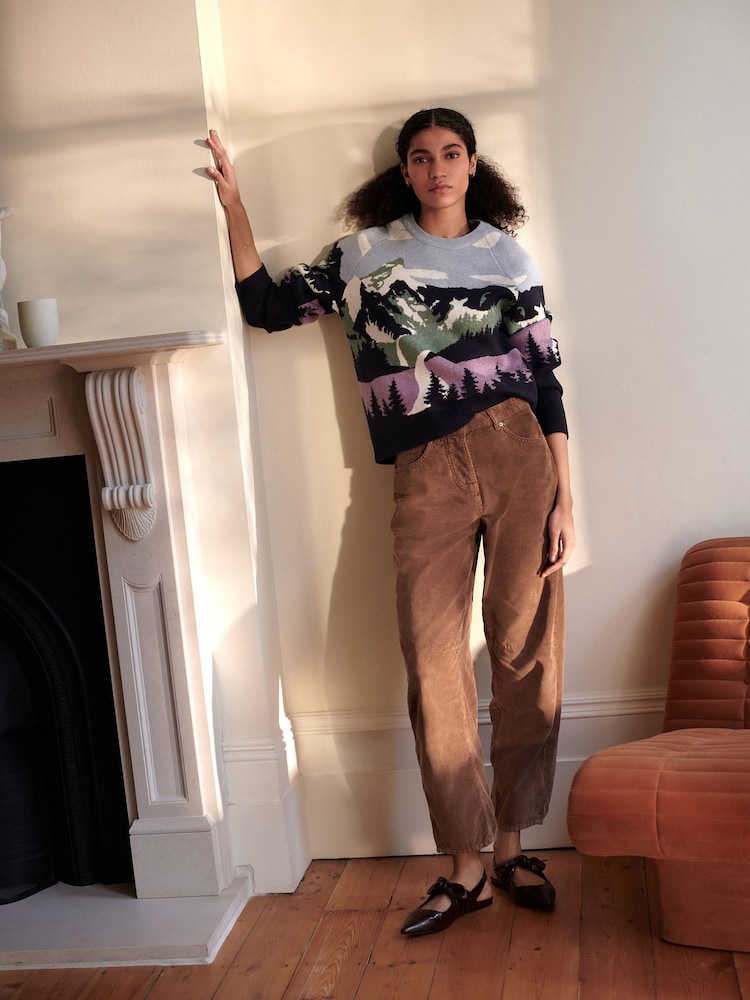 Marrón tostado - Cord Barrel Trousers - Imagen 1 de 8