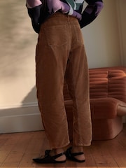 Marrón tostado - Cord Barrel Trousers - Imagen 2 de 8